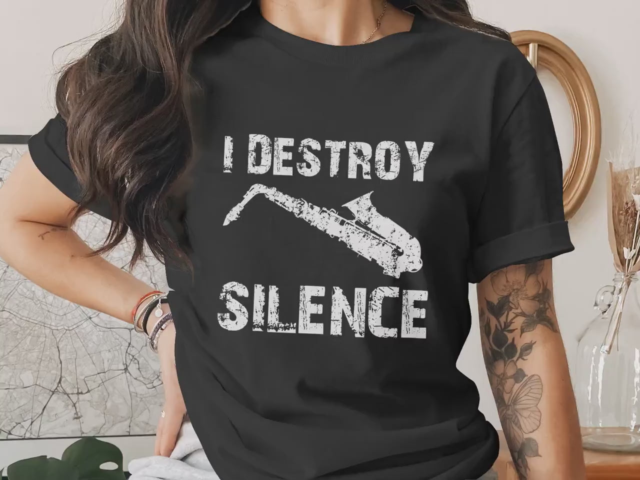I Destroy Silence Musician Gift T-Shirt