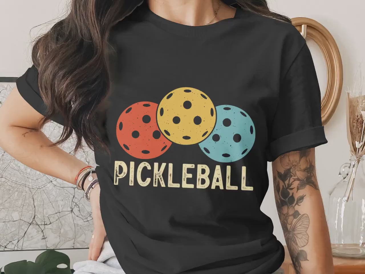 Retro Pickleball Gift Graphic Tee