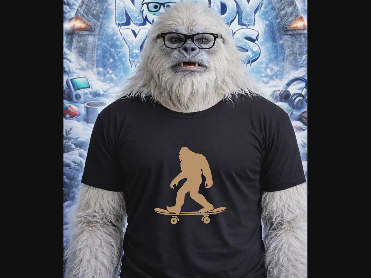 Funny Bigfoot Skater Gift T-Shirt