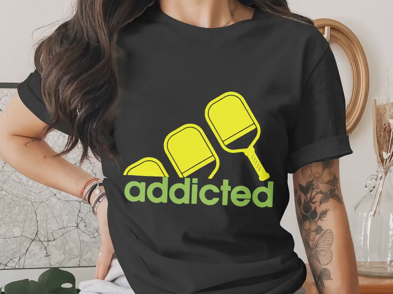 Pickleball Addicted Gift T-Shirt