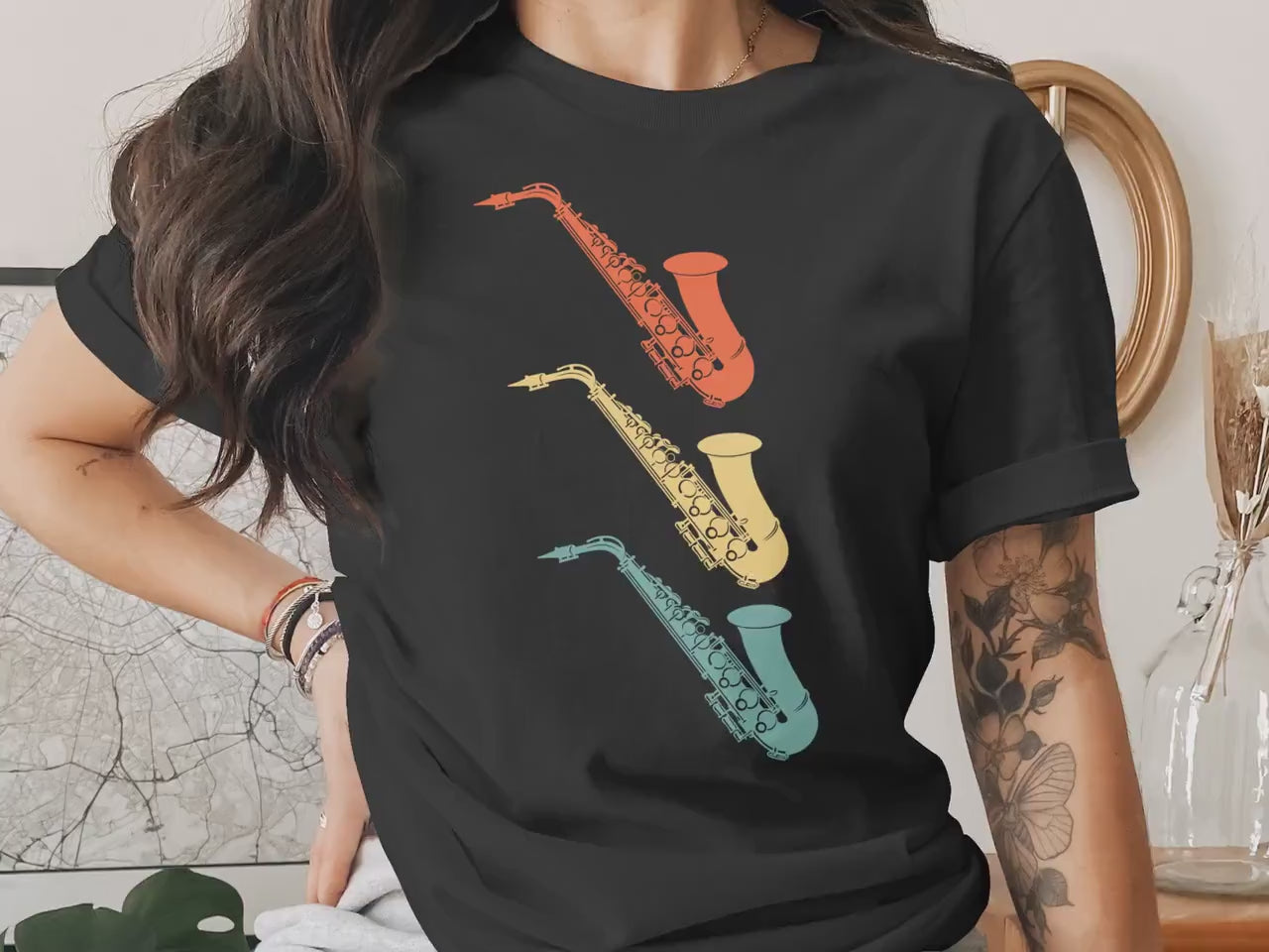 Retro Saxophone Player Gift T-Shirt