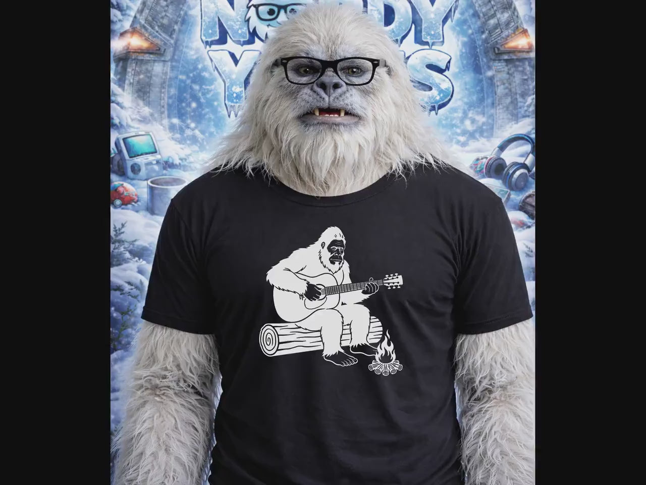 Bigfoot Guitar Camping Gift T-Shirt