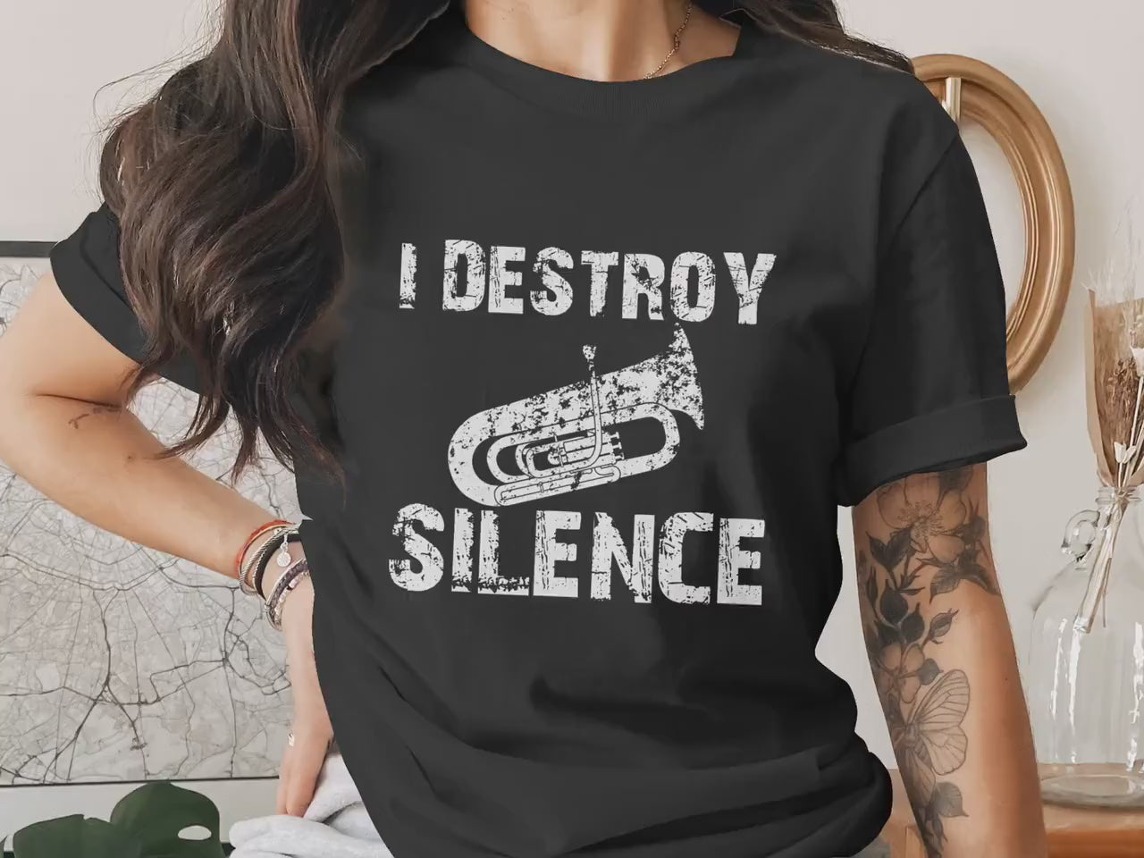 I Destroy Silence Tuba Gift T-Shirt
