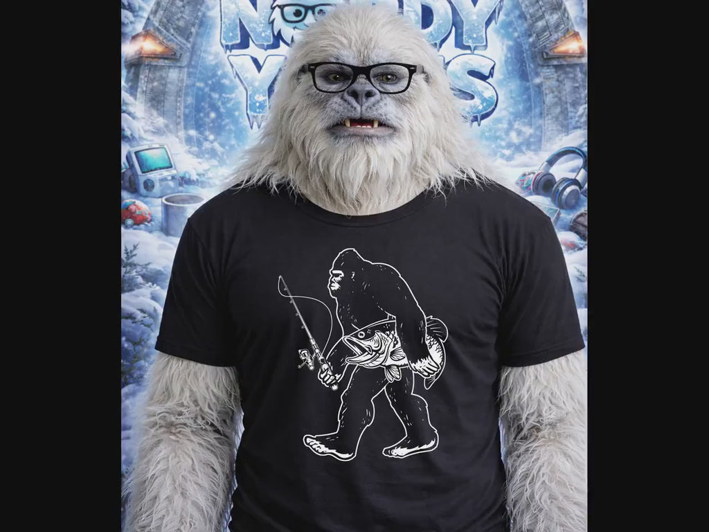 Bigfoot Fishing Funny Gift T-Shirt