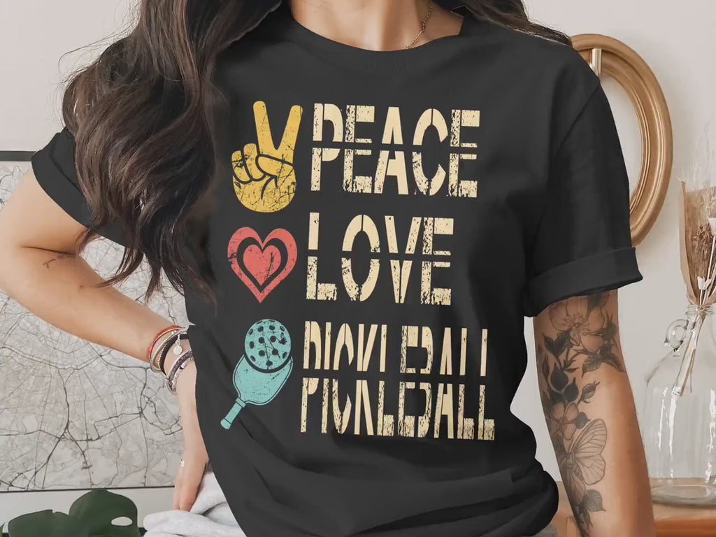 Peace Love Pickleball Gift T-Shirt