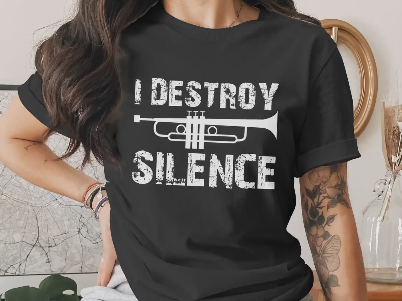 I Destroy Silence Trumpet Graphic Tee