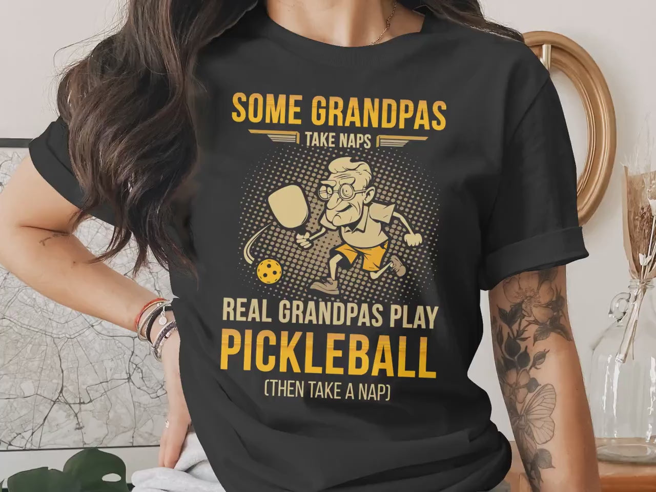 Funny Pickleball Grandpa Gift T-Shirt
