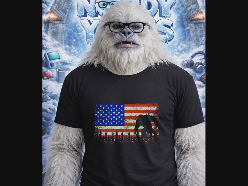 Bigfoot American Flag T-Shirt