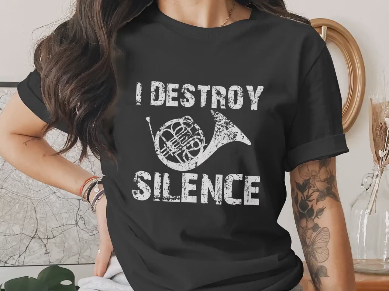 I Destroy Silence French Horn T-Shirt