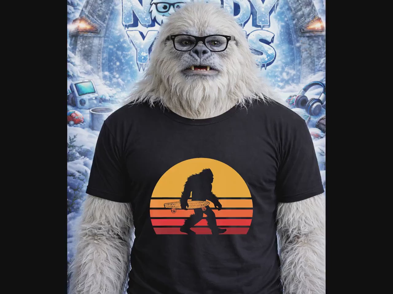 Bigfoot Skater Gift Graphic Tee